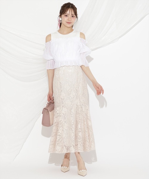 WILLSELECTION（ウィルセレクション）の「スパンコールレースマーメイドスカート（スカート・レディース・ブラック/ベージュ・FREE）」の11枚目の写真