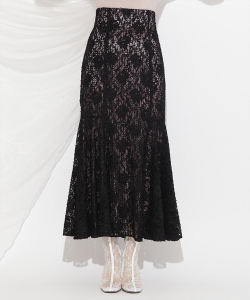 WILLSELECTION（ウィルセレクション）の「スパンコールレースマーメイドスカート（スカート・レディース・ブラック/ベージュ・FREE）」の3枚目の写真