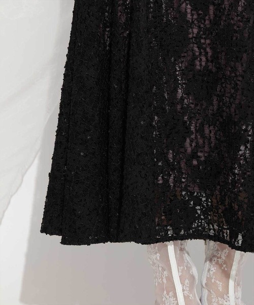 WILLSELECTION（ウィルセレクション）の「スパンコールレースマーメイドスカート（スカート・レディース・ブラック/ベージュ・FREE）」の7枚目の写真