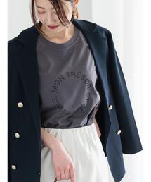 ラインストーンサークルロゴTシャツ