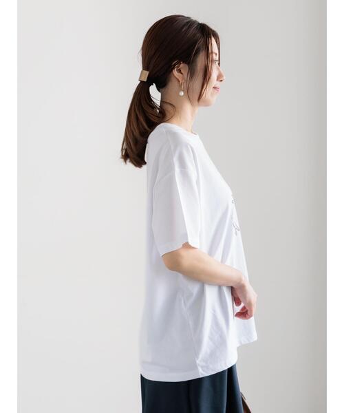 Te chichi（テチチ）の「ラインストーンサークルロゴTシャツ（Tシャツ/カットソー・レディース・シルバー/オフホワイト/チャコールグレー・F）」の14枚目の写真