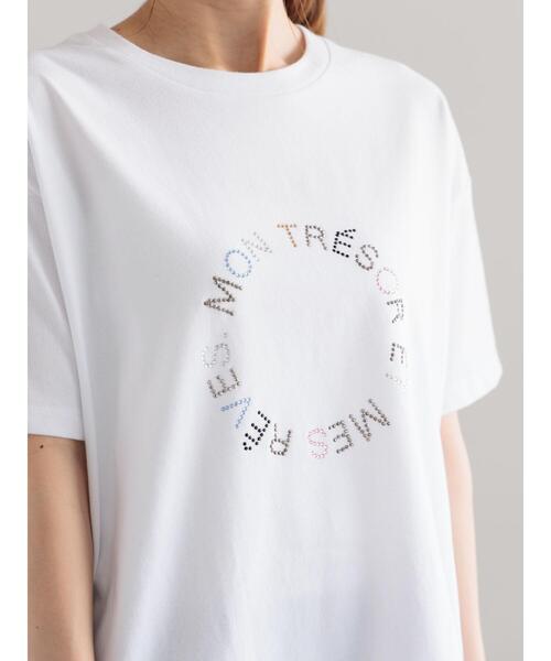 Te chichi（テチチ）の「ラインストーンサークルロゴTシャツ（Tシャツ/カットソー・レディース・シルバー/オフホワイト/チャコールグレー・F）」の16枚目の写真