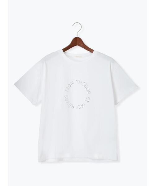 Te chichi（テチチ）の「ラインストーンサークルロゴTシャツ（Tシャツ/カットソー・レディース・シルバー/オフホワイト/チャコールグレー・F）」の18枚目の写真
