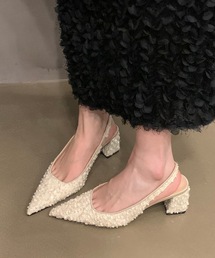 サンダル（ホワイト/白色系・ミュールサンダル）ファッション