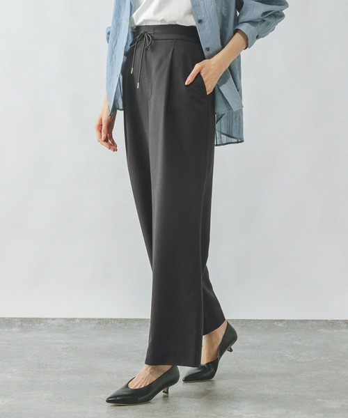 GLOBAL WORK（グローバルワーク）の「イージーケアリネンストレートパンツ/290043（その他パンツ・レディース・スミクロ/ライトグレー/ブルー/グレイッシュベージュ/オリーブ・SMALL/MEDIUM/LARGE/X-SMALL）」の2枚目の写真