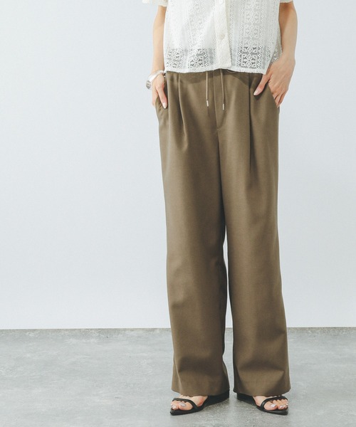 GLOBAL WORK（グローバルワーク）の「イージーケアリネンストレートパンツ/290043（その他パンツ・レディース・スミクロ/ライトグレー/ブルー/グレイッシュベージュ/オリーブ・SMALL/MEDIUM/LARGE/X-SMALL）」の4枚目の写真