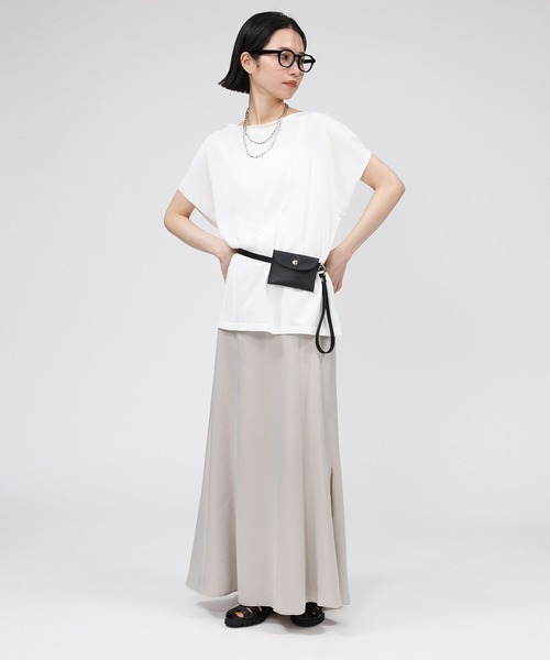 BABYLONE（バビロン）の「コットンストレッチプルオーバー（Tシャツ/カットソー・レディース・ブラック/サックスブルー/オフホワイト・フリー）」の11枚目の写真