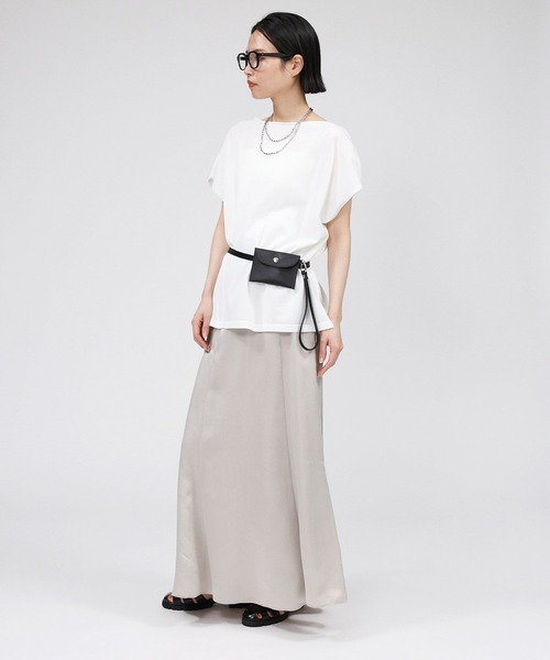 BABYLONE（バビロン）の「コットンストレッチプルオーバー（Tシャツ/カットソー・レディース・ブラック/サックスブルー/オフホワイト・フリー）」の12枚目の写真