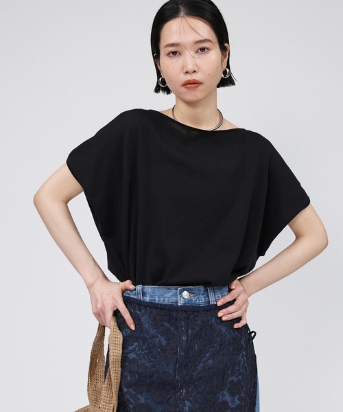 BABYLONE（バビロン）の「コットンストレッチプルオーバー（Tシャツ/カットソー・レディース・ブラック/サックスブルー/オフホワイト・フリー）」の16枚目の写真