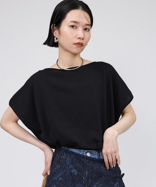 BABYLONE（バビロン）の「コットンストレッチプルオーバー（Tシャツ/カットソー・レディース・ブラック/サックスブルー/オフホワイト・フリー）」の17枚目の写真