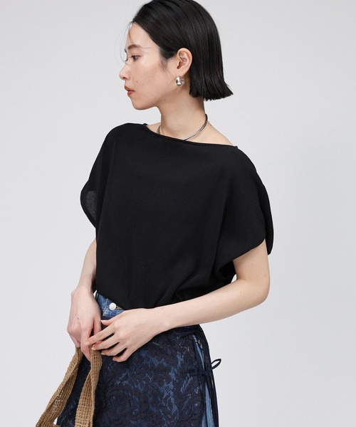 BABYLONE（バビロン）の「コットンストレッチプルオーバー（Tシャツ/カットソー・レディース・ブラック/サックスブルー/オフホワイト・フリー）」の18枚目の写真