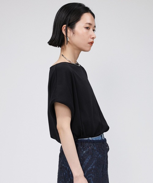 BABYLONE（バビロン）の「コットンストレッチプルオーバー（Tシャツ/カットソー・レディース・ブラック/サックスブルー/オフホワイト・フリー）」の19枚目の写真