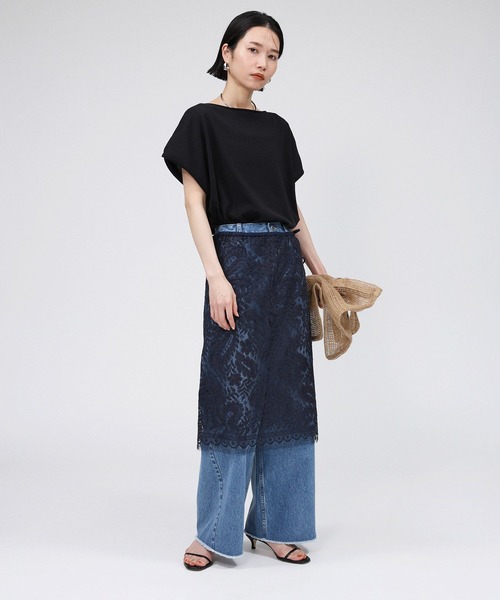 BABYLONE（バビロン）の「コットンストレッチプルオーバー（Tシャツ/カットソー・レディース・ブラック/サックスブルー/オフホワイト・フリー）」の22枚目の写真