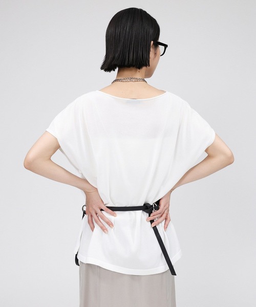 BABYLONE（バビロン）の「コットンストレッチプルオーバー（Tシャツ/カットソー・レディース・ブラック/サックスブルー/オフホワイト・フリー）」の8枚目の写真