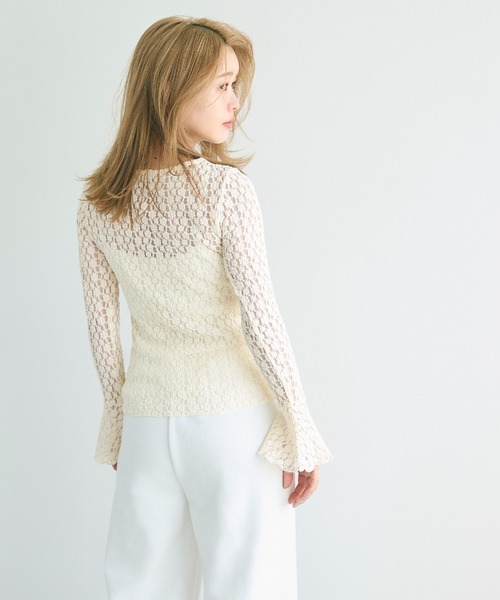coca（coca）（コカ）の「フレアスリーブレーストップス（Tシャツ/カットソー・レディース・ブラック/アイボリー・S/M/L）」の5枚目の写真
