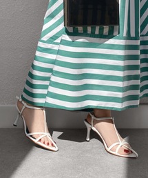 MAMIAN | ポインテッドトゥ Tストラップ サンダル (7.0cmヒール)(サンダル)