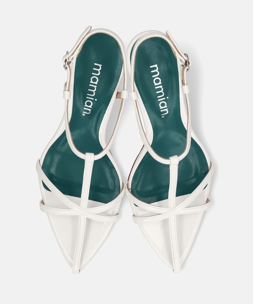 MAMIAN（マミアン）の「ポインテッドトゥ Tストラップ サンダル (7.0cmヒール)（サンダル・レディース・ブラック/ベージュ/アイボリー・S/M/L）」の5枚目の写真