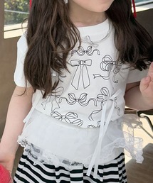 aimoha（アイモハ）の「【aimoha-KIDS-】リボン付き　キッズプリントTシャツ（Tシャツ/カットソー・キッズ）」