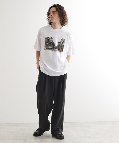 tk.TAKEO KIKUCHI（ティーケータケオキクチ）の「◆フォトプリント刺繍Tシャツ（Tシャツ/カットソー・メンズ・ホワイト/ライトグリーン/グレー・04/03/02）」の5枚目の写真