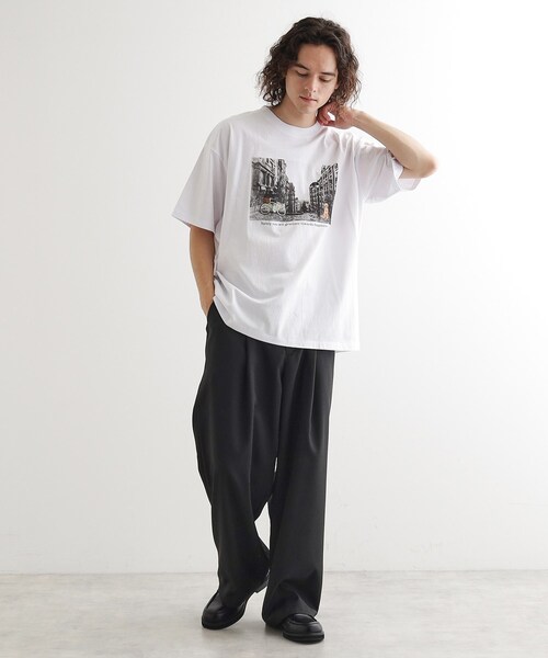 tk.TAKEO KIKUCHI（ティーケータケオキクチ）の「◆フォトプリント刺繍Tシャツ（Tシャツ/カットソー・メンズ・ホワイト/ライトグリーン/グレー・04/03/02）」の6枚目の写真