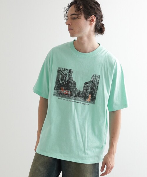 tk.TAKEO KIKUCHI（ティーケータケオキクチ）の「◆フォトプリント刺繍Tシャツ（Tシャツ/カットソー・メンズ・ホワイト/ライトグリーン/グレー・04/03/02）」の12枚目の写真