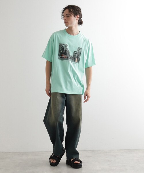 tk.TAKEO KIKUCHI（ティーケータケオキクチ）の「◆フォトプリント刺繍Tシャツ（Tシャツ/カットソー・メンズ・ホワイト/ライトグリーン/グレー・04/03/02）」の13枚目の写真