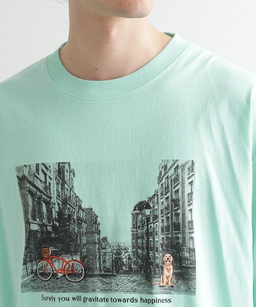 tk.TAKEO KIKUCHI（ティーケータケオキクチ）の「◆フォトプリント刺繍Tシャツ（Tシャツ/カットソー・メンズ・ホワイト/ライトグリーン/グレー・04/03/02）」の19枚目の写真