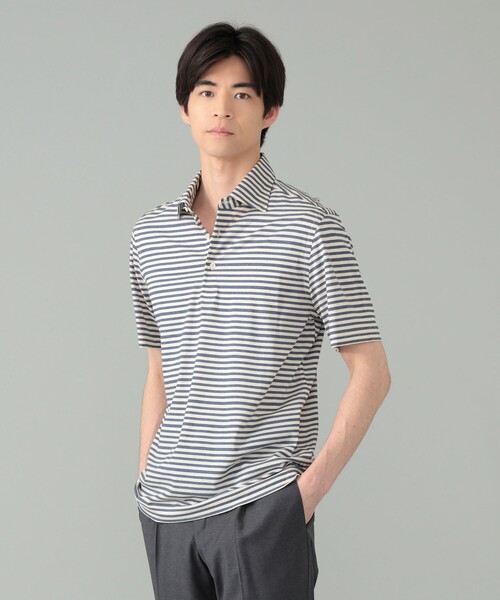 GUY ROVER(ギローバー)の「GUY ROVER / ボーダー ポロシャツ(ポロシャツ・メンズ・ブルー系その他3/ブラウン系その他3・L/S/XL/M)」の12枚目の写真