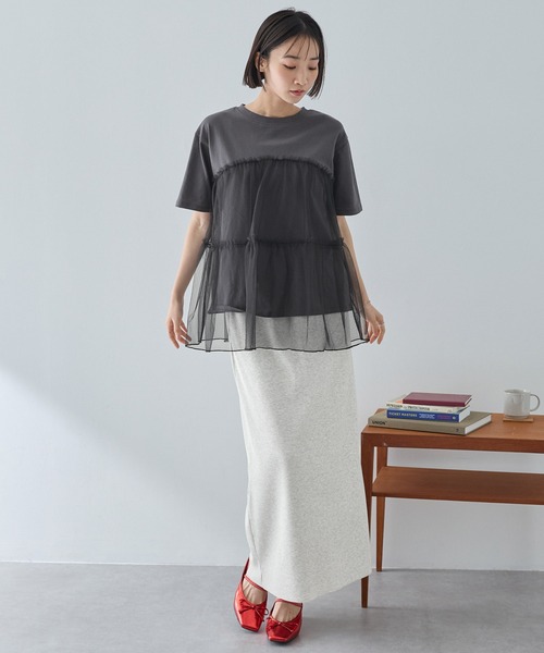 セルフカットセンタースリットリブスカート MONO-MART│MONO-MART