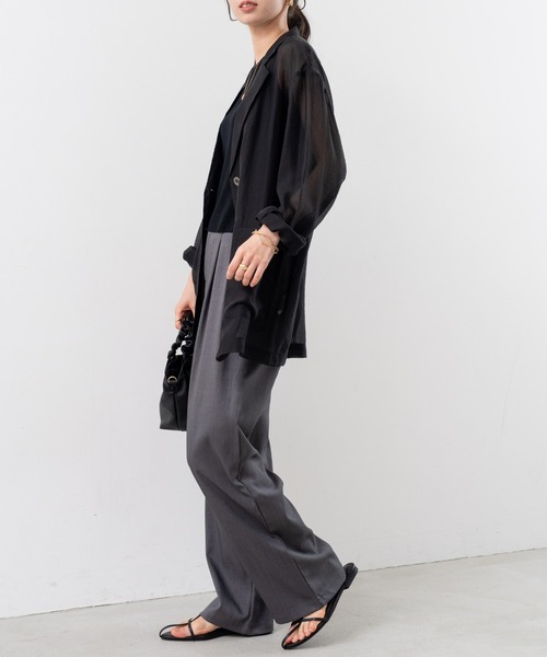 refinedworks（リファインドワークス）の「【refinedworks】 シアー 感が魅力的な テーラード サマー ジャケット（テーラードジャケット・レディース・ブラック/アイボリー/カーキ・FREE）」の15枚目の写真