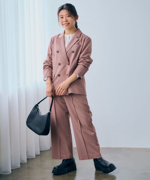 COHINA(コヒナ)の「ダブルボタンストレートパンツ 【低身長・小柄女性】(その他パンツ・レディース・ブラウン/ピンク・XS-Regular)」の4枚目の写真