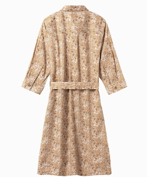 AIGLE(エーグル)の「花柄 フラワー リバティロングシャツドレス / シャツワンピース(シャツワンピース・レディース・ブルー/ベージュ・40/36/38)」の3枚目の写真
