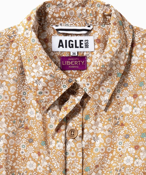 AIGLE(エーグル)の「花柄 フラワー リバティロングシャツドレス / シャツワンピース(シャツワンピース・レディース・ブルー/ベージュ・40/36/38)」の5枚目の写真