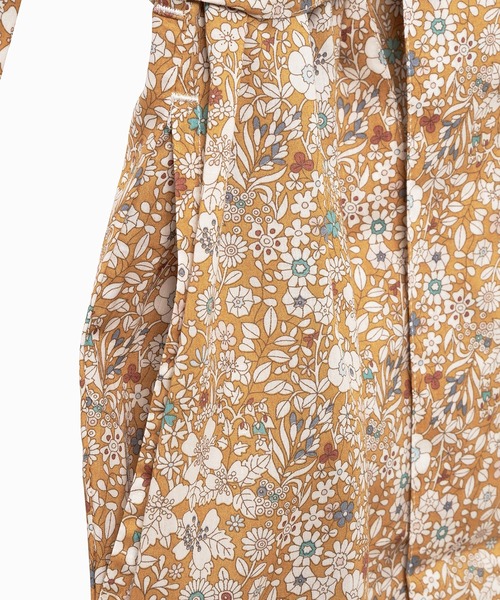 DT♪花柄 ロングシャツドレス ワンピース 関税込 シルク Ciad 花柄 フラワー リバティロングシャツドレス ／ シャツワンピース