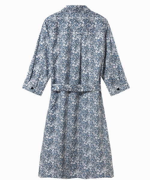 セール】花柄 フラワー リバティロングシャツドレス / シャツ