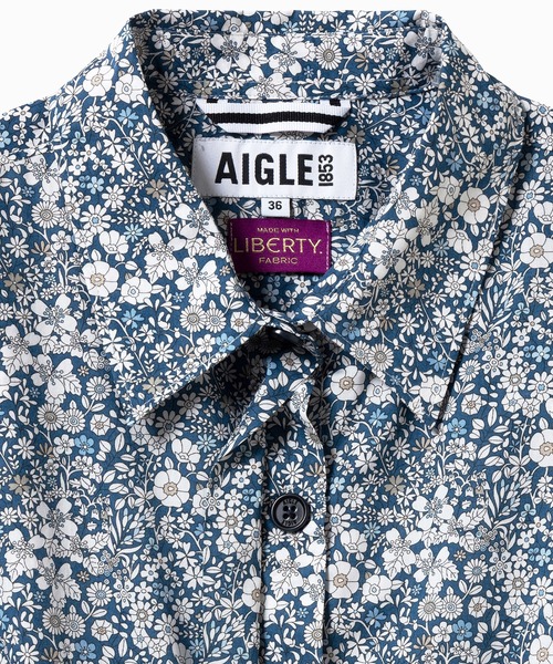 AIGLE(エーグル)の「花柄 フラワー リバティロングシャツドレス / シャツワンピース(シャツワンピース・レディース・ブルー/ベージュ・40/36/38)」の15枚目の写真