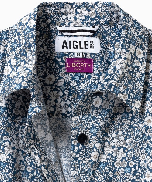 AIGLE(エーグル)の「花柄 フラワー リバティロングシャツドレス / シャツワンピース(シャツワンピース・レディース・ブルー/ベージュ・40/36/38)」の16枚目の写真