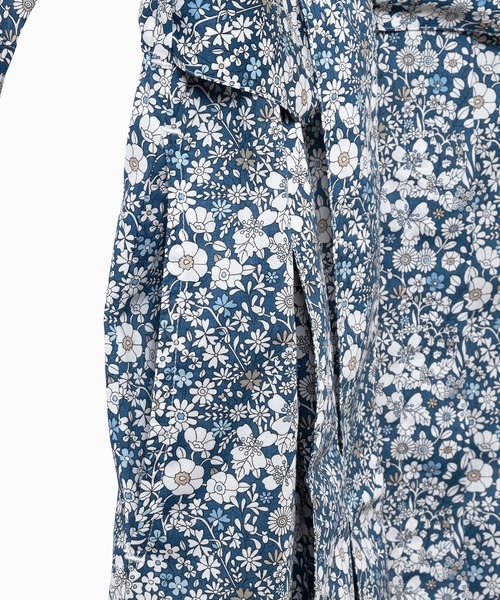 セール】花柄 フラワー リバティロングシャツドレス / シャツ
