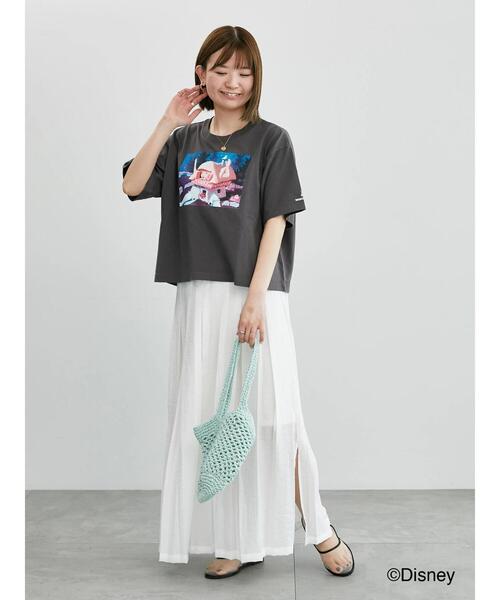 Lugnoncure（ルノンキュール）の「【Disney】ふしぎの国のアリス/プリントTシャツ4（Tシャツ/カットソー・レディース・チャコールグレー/オフホワイト・F）」の9枚目の写真