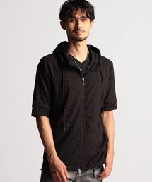 NICOLE CLUB FOR MEN（ニコルクラブフォーメン）の「アラカルトリンクスジャカード5分袖フードパーカー（パーカー）」
