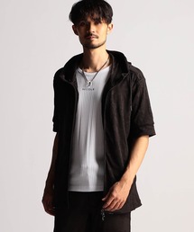 NICOLE CLUB FOR MEN（ニコルクラブフォーメン）の「アラカルトリンクスジャカード5分袖フードパーカー（パーカー）」
