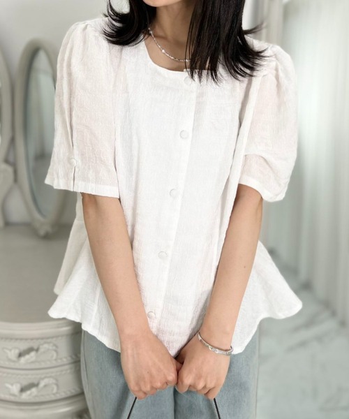 mebole(メボレ)の「Purity Lily Blouse(シャツ/ブラウス・レディース・アイボリー/ブラック・FREE)」の3枚目の写真