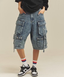 GALLIS ADDICTION | GA-10.5OZデニム加工テクノカーゴショーツ(カーゴパンツ)