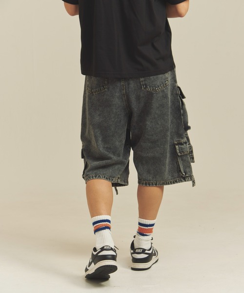 GALLIS ADDICTION（ガリスアディクション）の「GA-10.5OZデニム加工テクノカーゴショーツ（カーゴパンツ・メンズ・インディゴブルー/ブラック・M/L）」の9枚目の写真