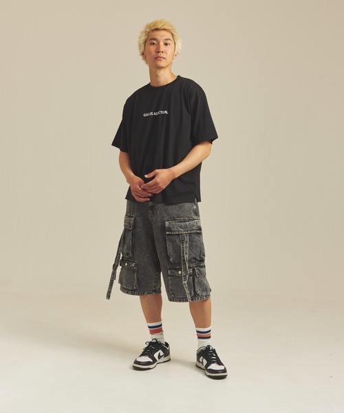 GALLIS ADDICTION（ガリスアディクション）の「GA-10.5OZデニム加工テクノカーゴショーツ（カーゴパンツ・メンズ・インディゴブルー/ブラック・M/L）」の11枚目の写真