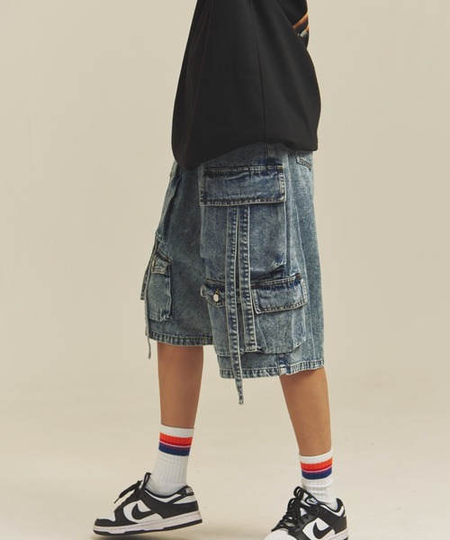 GALLIS ADDICTION（ガリスアディクション）の「GA-10.5OZデニム加工テクノカーゴショーツ（カーゴパンツ・メンズ・インディゴブルー/ブラック・M/L）」の18枚目の写真