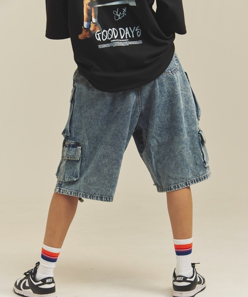 GALLIS ADDICTION（ガリスアディクション）の「GA-10.5OZデニム加工テクノカーゴショーツ（カーゴパンツ・メンズ・インディゴブルー/ブラック・M/L）」の19枚目の写真