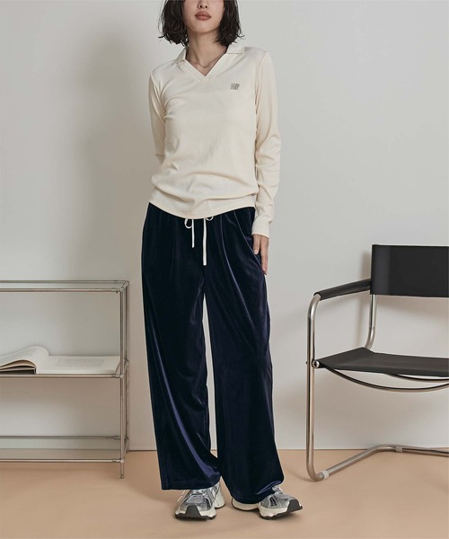 セール】ダブルウエストベロアワイドパンツ（その他パンツ）｜miette