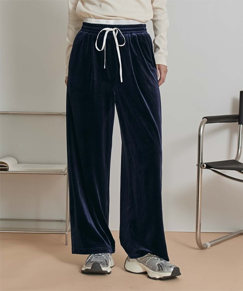 miette(ミエット)の「ダブルウエストベロアワイドパンツ(その他パンツ・レディース・ネイビー/ボルドー・M/S)」の7枚目の写真