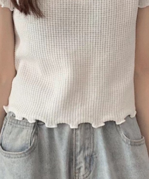 Beststore(ベストストア)の「Tシャツ ショート丈 トップス 刺繍ロゴ(Tシャツ/カットソー・レディース・ホワイト/ブラック/ブルー/ピンク・FREE)」の11枚目の写真